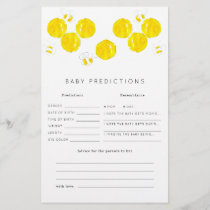 Buzzing Bees Baby Predictions Baby Shower Game
