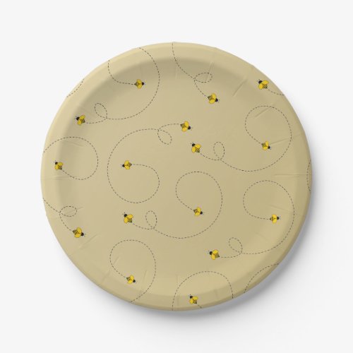 Buzzing Bees Baby Shower Gold Paper Plates