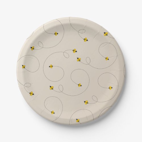 Buzzing Bees Baby Shower Goldenrod Paper Plates