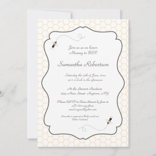 Buzzing Bees Baby Shower Invitation