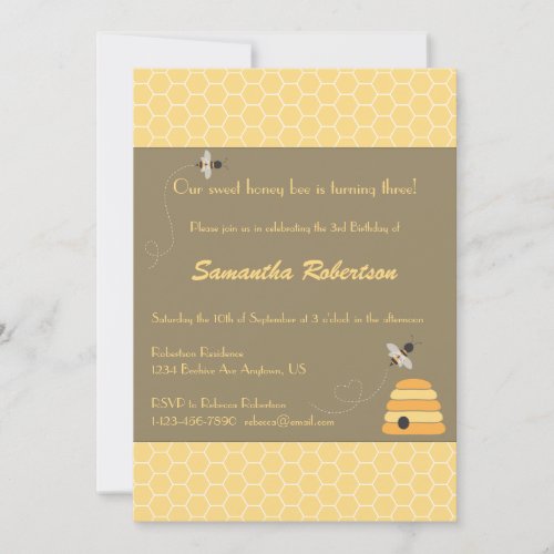 Buzzing Bees Birthday Invitation