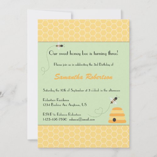 Buzzing Bees Birthday Invitation