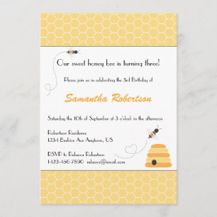Buzzing Bees Birthday Invitation