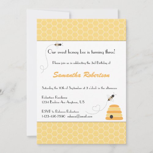 Buzzing Bees Birthday Invitation