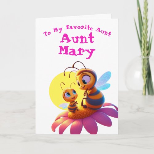 Buzzing Birthday Card for Aunt Customizable