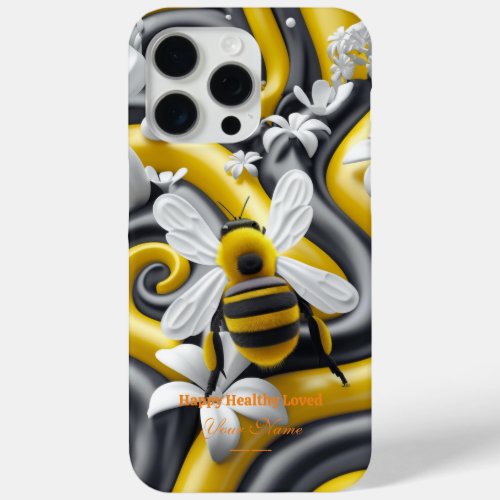 Buzzing Blossoms Bee  Floral iPhone 15 case