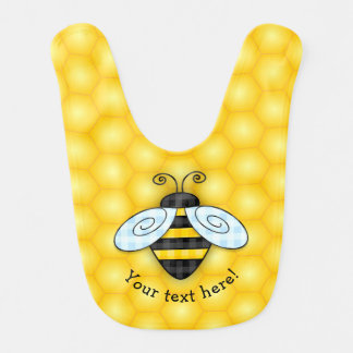 Buzzing Bumblebee and Honeycomb Icon Baby Bib