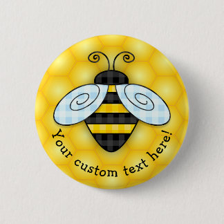 Buzzing Bumblebee and Honeycomb Icon Button
