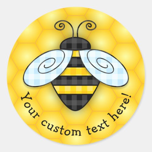 Buzzing Bumblebee and Honeycomb Icon Classic Round Sticker