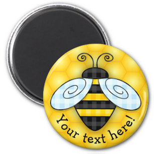 Buzzing Bumblebee and Honeycomb Icon Magnet