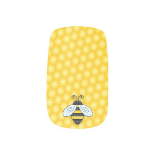 Buzzing Bumblebee and Honeycomb Icon Minx Nail Wraps