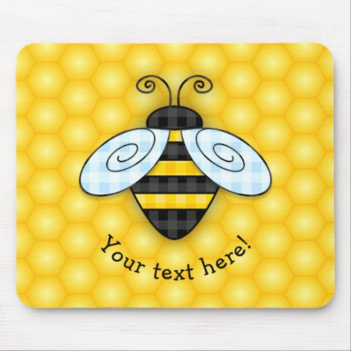 Buzzing Bumblebee and Honeycomb Icon Mouse Pad