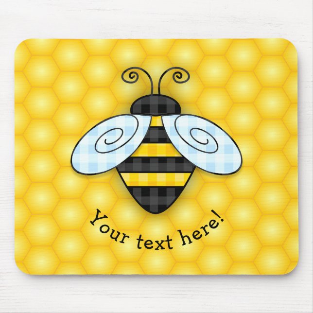 Buzzing Bumblebee and Honeycomb Icon Mouse Pad (Front)
