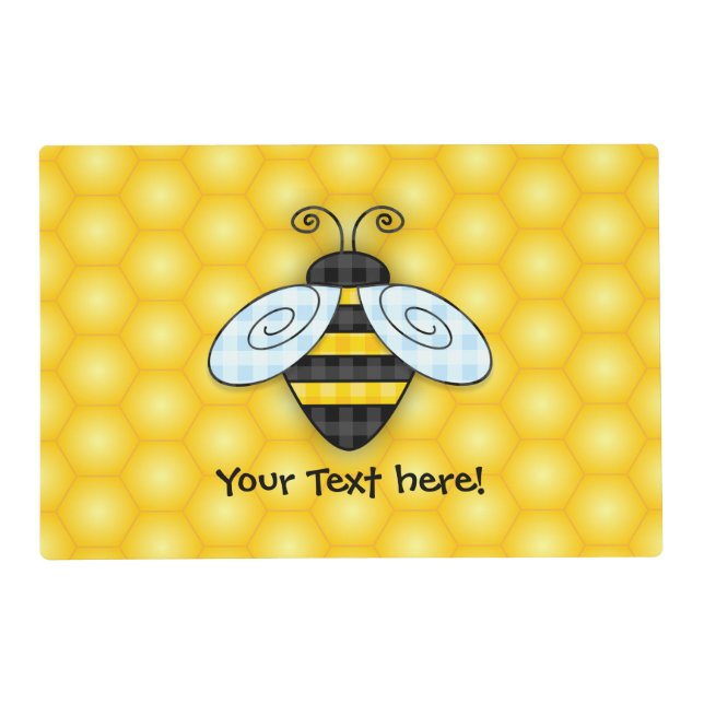 Buzzing Bumblebee and Honeycomb Icon Placemat (Front)