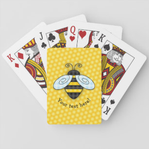 Buzzing Bumblebee and Honeycomb Icon Playing Cards