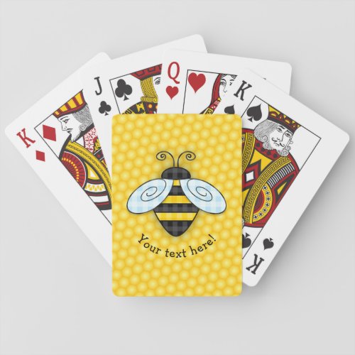 Buzzing Bumblebee and Honeycomb Icon Playing Cards