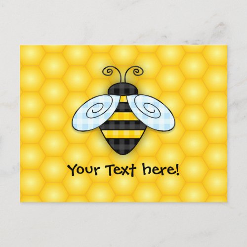 Buzzing Bumblebee and Honeycomb Icon Postcard