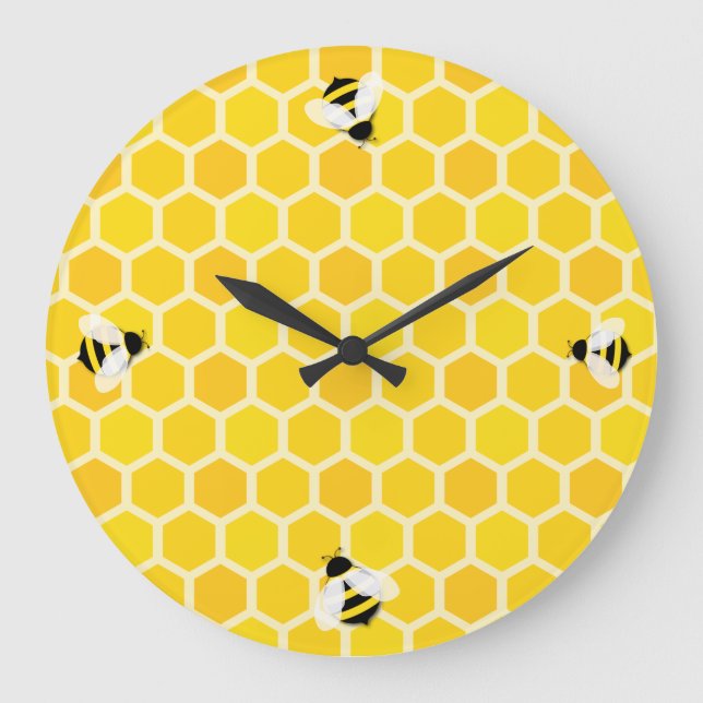 Buzzing busy bee large clock (Front)