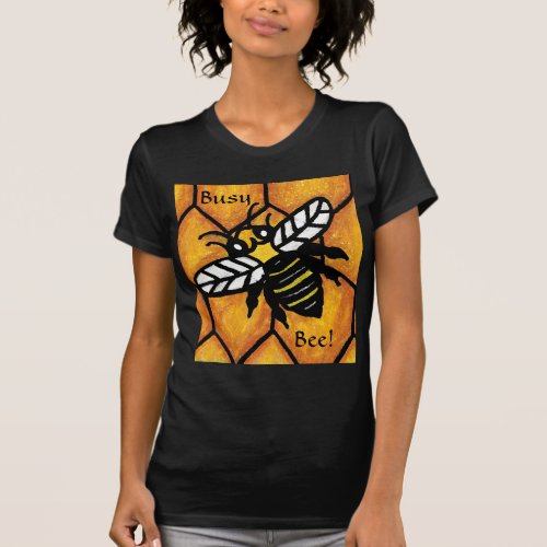 Buzzing Busy Cute Bee Honeycomb T_Shirt