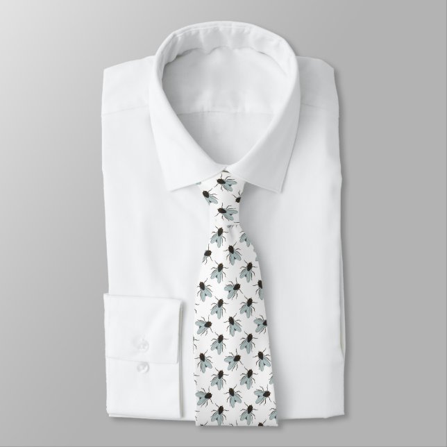 Buzzing House Flies Fly Swatter Insect Yucky Bug Neck Tie (Tied)