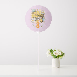 Buzzing Into Custom Name and Age Cute Bee Birthday Balloon