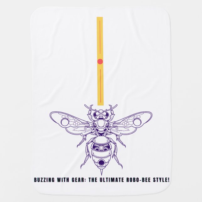 Buzzing with Gear: Robo-Bee Style! Baby Blanket (Front)