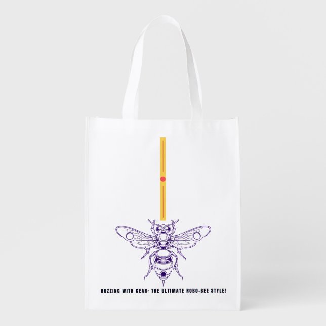 Buzzing with Gear: Robo-Bee Style! Grocery Bag (Front)