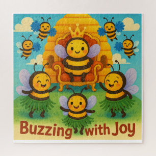 Buzzing with Joy – Cute Bee Kingdom Celebration Jigsaw Puzzle
