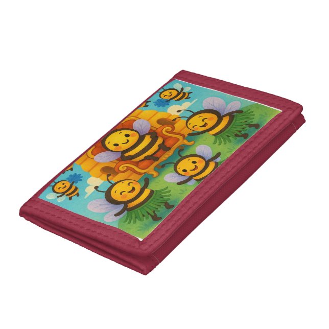 Buzzing with Joy – Cute Bee Kingdom Celebration  Trifold Wallet (Bottom)
