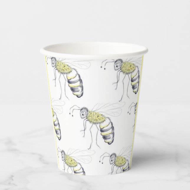 Buzzing with Style – Bee Illustration cups (Front)