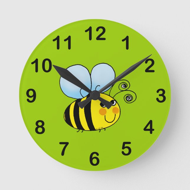 buzzy bee round clock (Front)