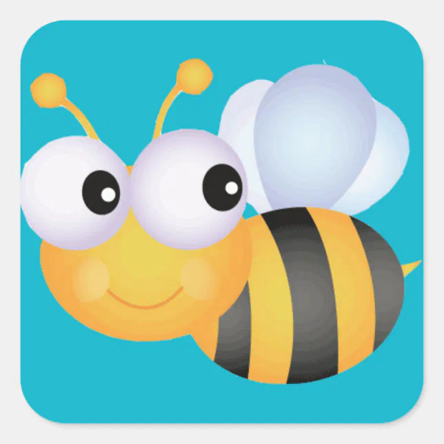 Buzzy Bee Square Sticker Zazzle