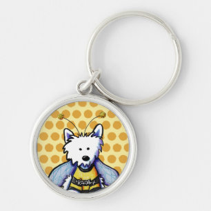 Buzzy Bee Westie Keychain