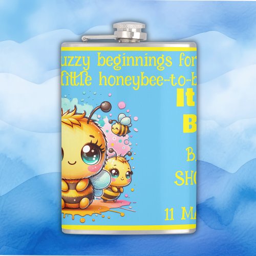 Buzzy beginnings honeybee_to_bee Baby Shower  Flask