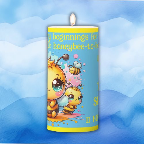 Buzzy beginnings honeybee_to_bee Baby Shower  Pillar Candle