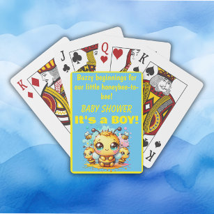 Buzzy beginnings honeybee-to-bee Baby Shower   Playing Cards