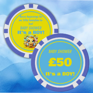 Buzzy beginnings honeybee-to-bee Baby Shower Poker Chips
