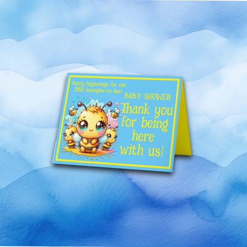 Buzzy beginnings honeybee_to_bee Baby Shower  Thank You Card