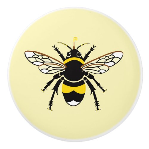 Buzzy BUMBLE Bee _Yellow  CERAMIC KNOB