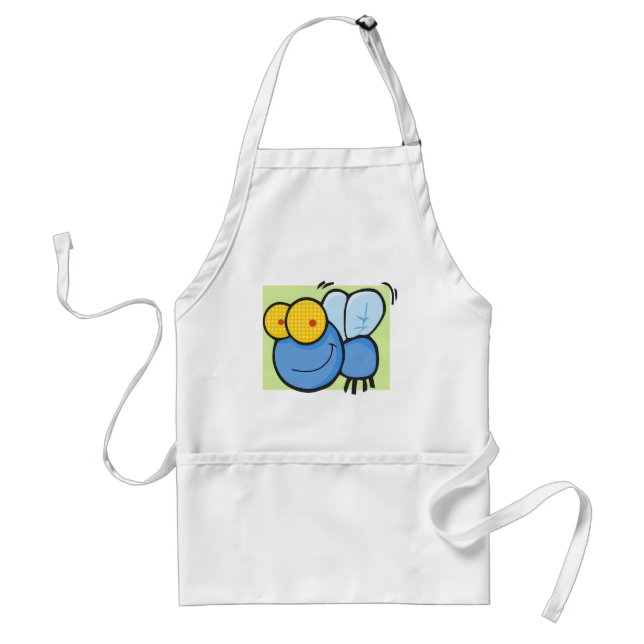 Buzzy the Fly with Green Background Adult Apron (Front)