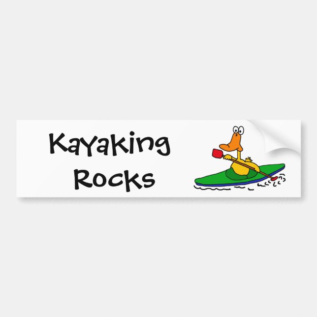 BV- Funny Kayaking Duck Bumper Sticker (Front)