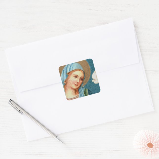 BVM & Holy Spirit from Lippi's Annunciation (Det.) Square Sticker (Envelope)