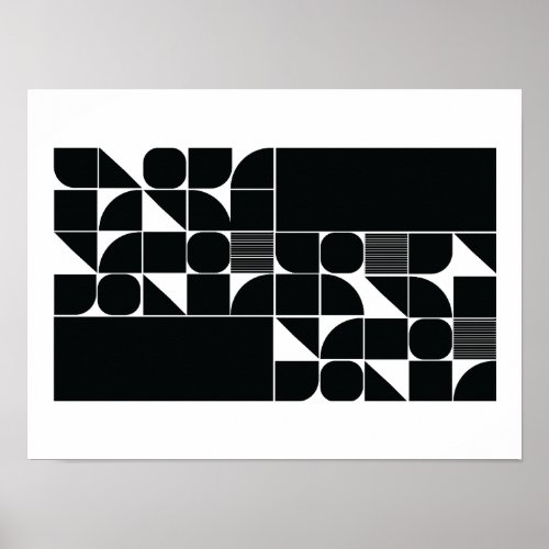 BW Abstract Art Poster