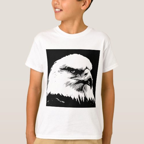 BW American Bald Eagle T_Shirt