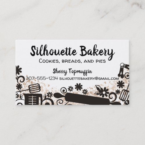 BW bakery pastry chef utensils business card