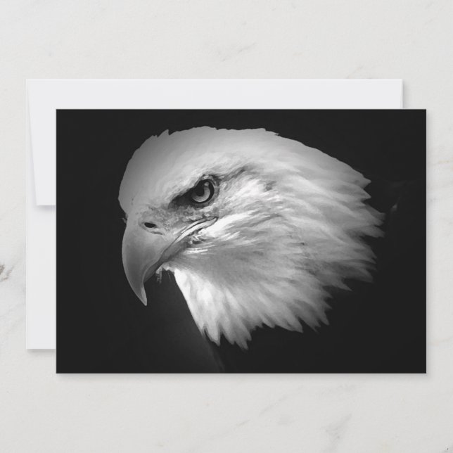 BW Bald American Eagle Invitation (Front)
