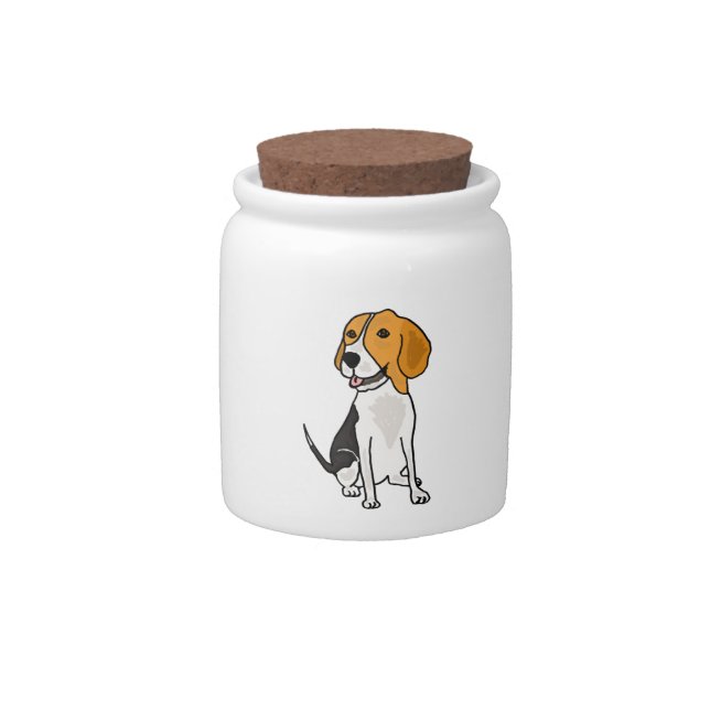BW- Beagle Cartoon Cany or Cookie Jar (Front)