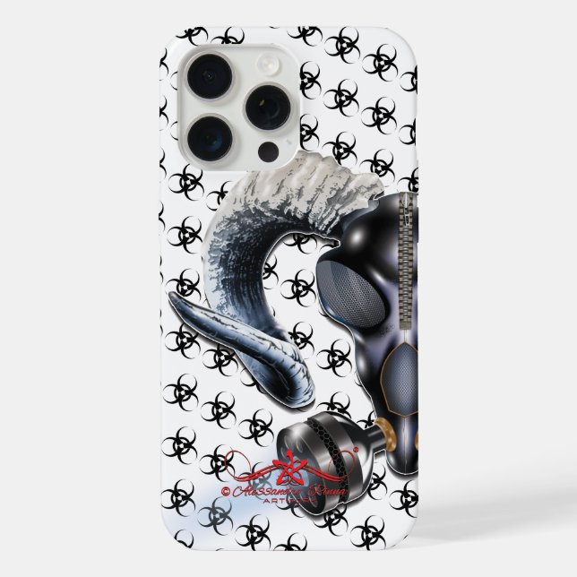 BW! BIOHAZARD WARNING! SKULL IPHONE CASE (Back)