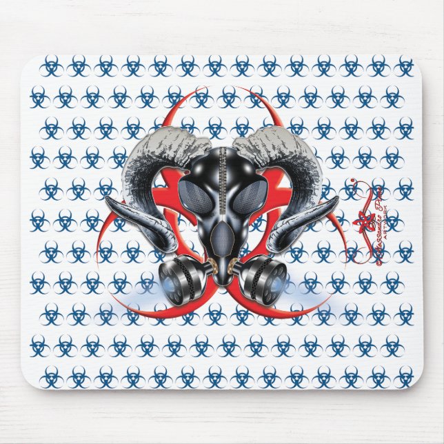 BW! BIOHAZARD WARNING! SKULL MOUSE PAD (Front)