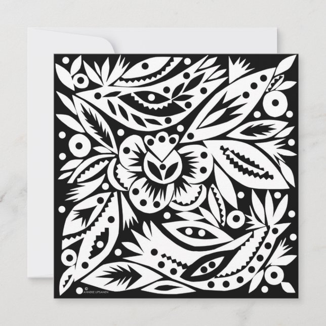BW Birds Papercut Card (Front)